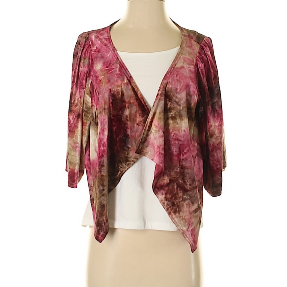 BKE velvet watercolor open Cardigan. NWT